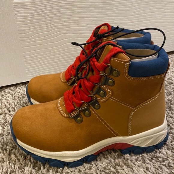 Boys Hiking Boot Size 13 Brown Red Navy - Picture 1 of 11